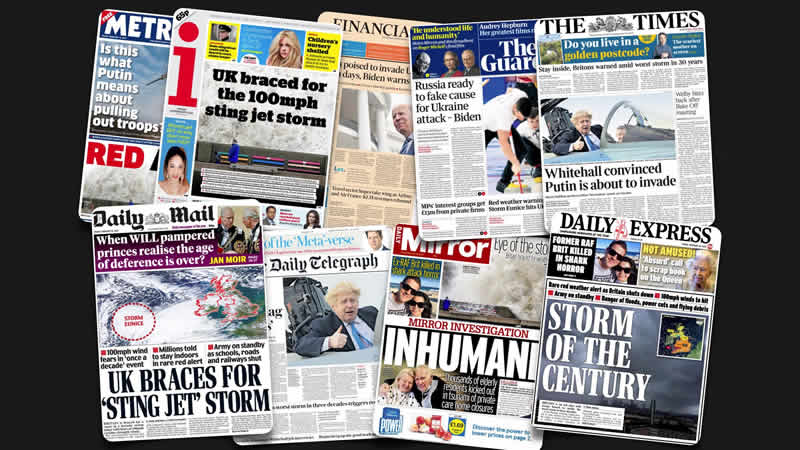  18 Şubat Cuma: İngiltere gazetelerinde öne çıkan manşetler