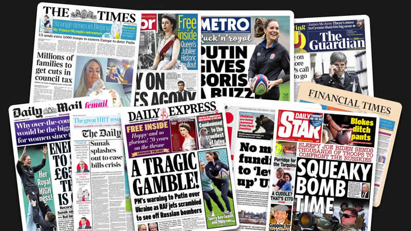  3 Şubat Perşembe: İngiltere’de günün öne çıkan gazete manşetleri