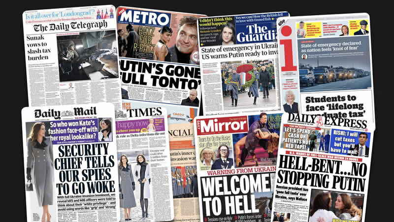  24 Şubat Perşembe: İngiltere gazetelerinde öne çıkan manşetler