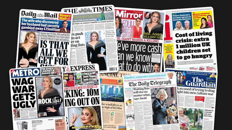  9 Şubat Çarşamba günü İngiltere gazetelerinde öne çıkan manşetler