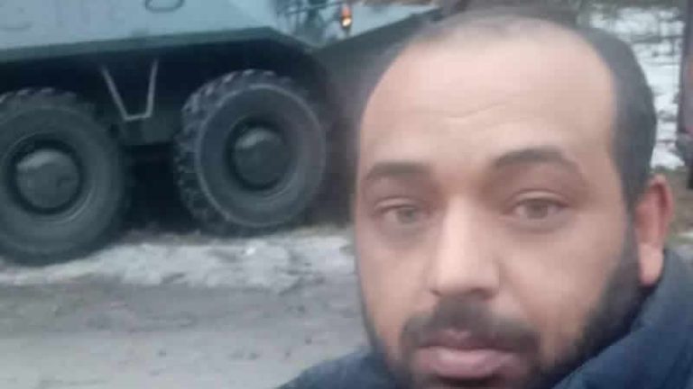 Rus tankı Türk vatandaşının tırına çarpınca korku dolu anlar yaşandı