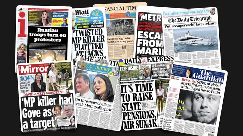  22 Mart Salı: İngiltere gazetelerinden öne çıkan manşetler