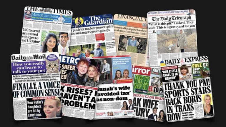 7 Nisan Perşembe: İngiltere gazetelerinden öne çıkan manşetler