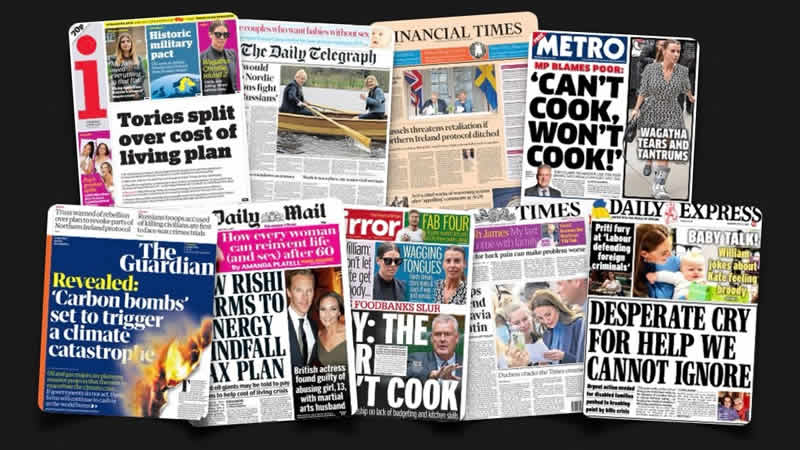  12 Mayıs Perşembe: İngiltere gazetelerinden öne çıkan manşetler