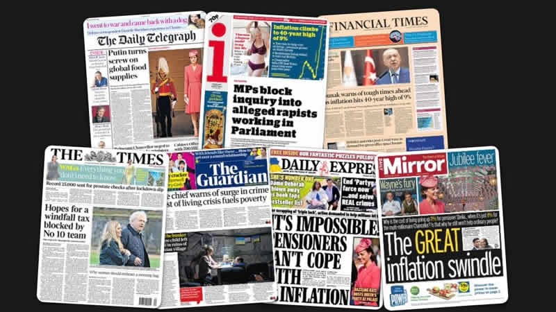  19 Mayıs Perşembe: İngiltere gazetelerinden öne çıkan manşetler