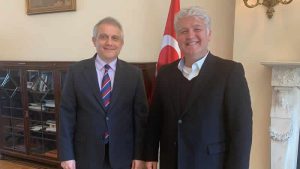 Büyükelçi Yalçın, Türkiye Ragbi Ligi Derneği Başkanı Gürol Yıldız’ı kabul etti