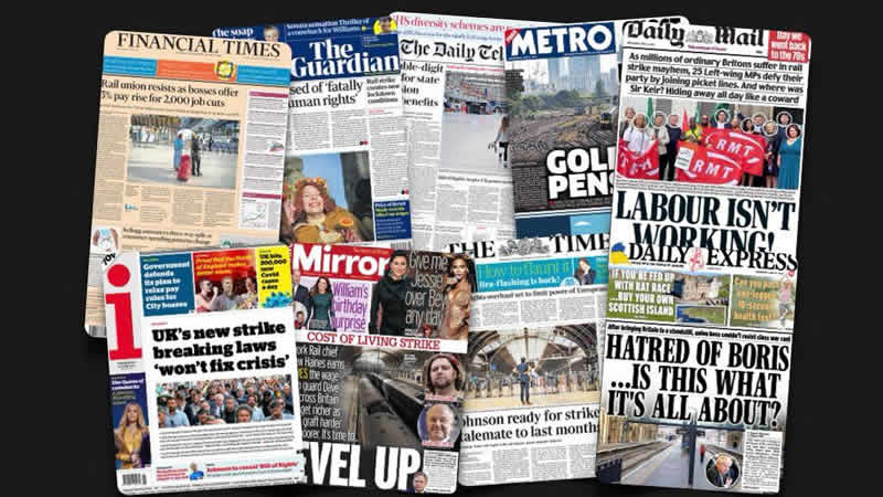  22 Haziran Çarşamba: İngiltere gazetelerinden öne çıkan manşetler