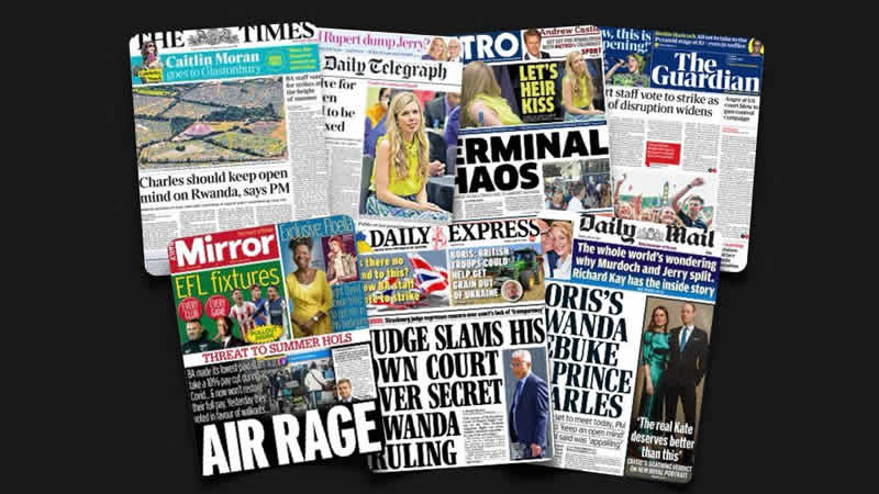  24 Haziran Cuma: İngiltere gazetelerinden öne çıkan manşetler