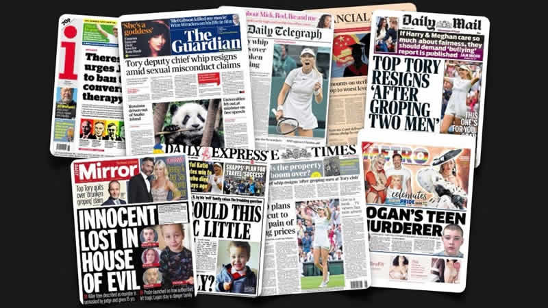  1 Temmuz Cuma: İngiltere gazetelerinden öne çıkan manşetler