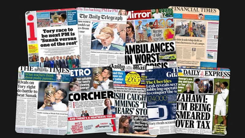  11 Temmuz Pazartesi: İngiltere gazetelerinden öne çıkan manşetler