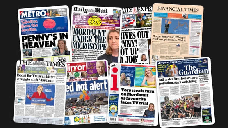  15 Temmuz Cuma: İngiltere gazetelerinden öne çıkan manşetler