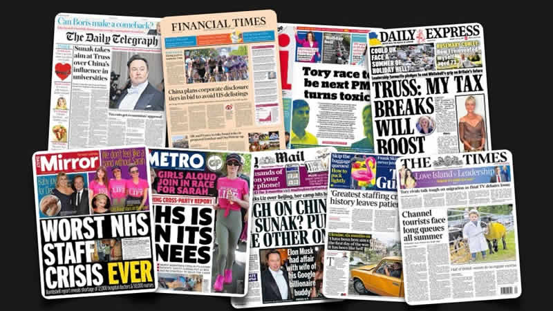  25 Temmuz Pazartesi: İngiltere gazetelerinden öne çıkan manşetler