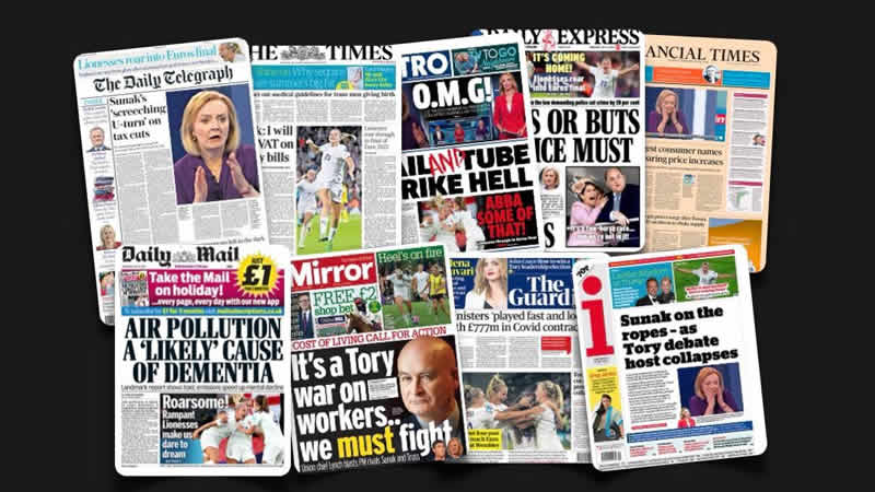  27 Temmuz Çarşamba: İngiltere gazetelerinden öne çıkan manşetler