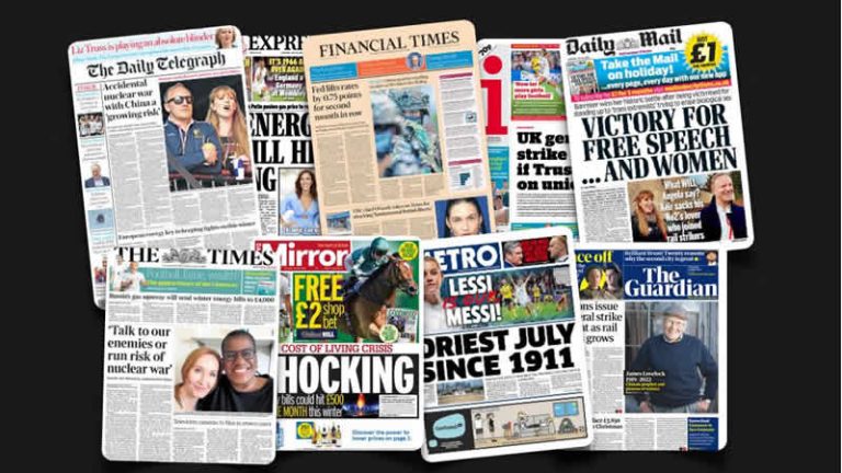 28 Temmuz Perşembe: İngiltere gazetelerinden öne çıkan manşetler