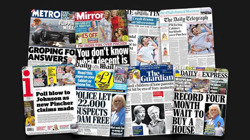  4 Temmuz Pazartesi: İngiltere gazetelerinden öne çıkan manşetler