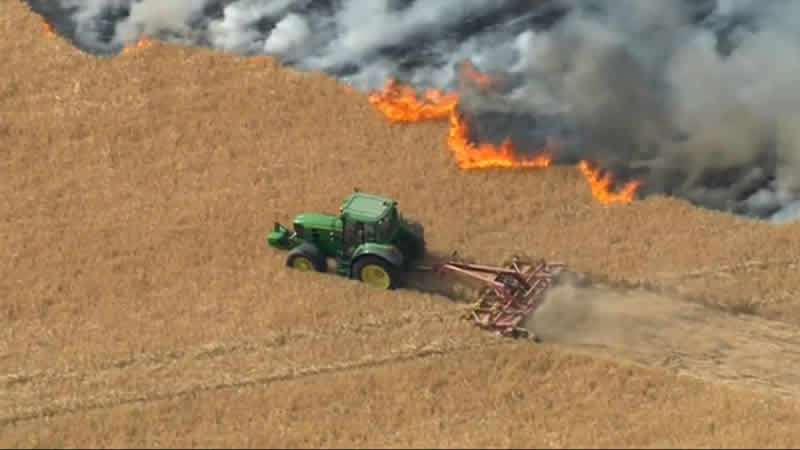  İngiltere dev yangını önleyen kahraman çiftçiyi konuşuyor