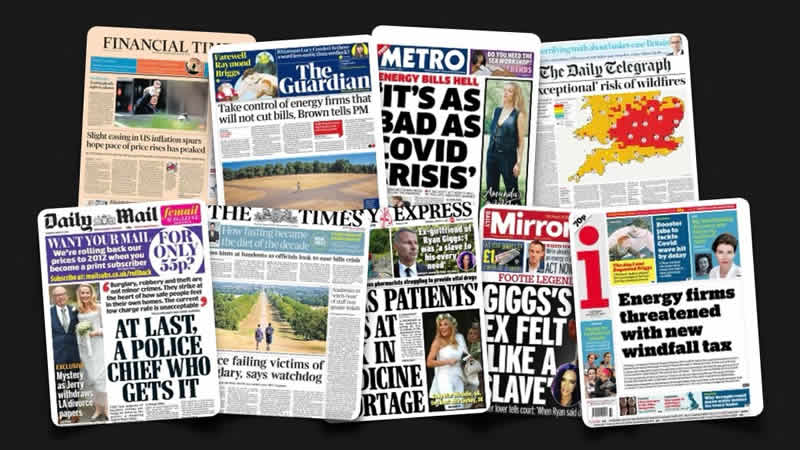  11 Ağustos Perşembe: İngiltere gazetelerinden öne çıkan manşetler