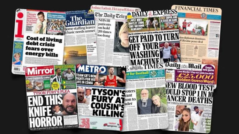 22 Ağustos Pazartesi: İngiltere gazetelerinden öne çıkan manşetler