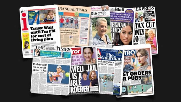 30 Ağustos Salı: İngiltere gazetelerinden öne çıkan manşetler