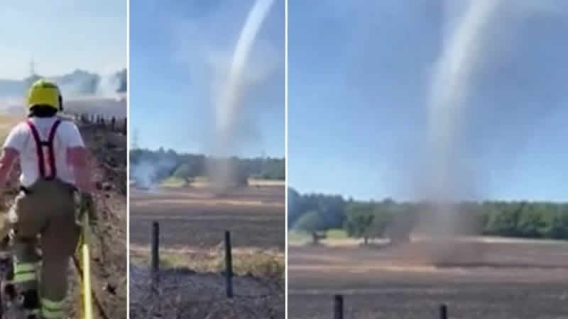  Durham’da orman yangını sonrası ‘şeytan hortumu’ korkuttu