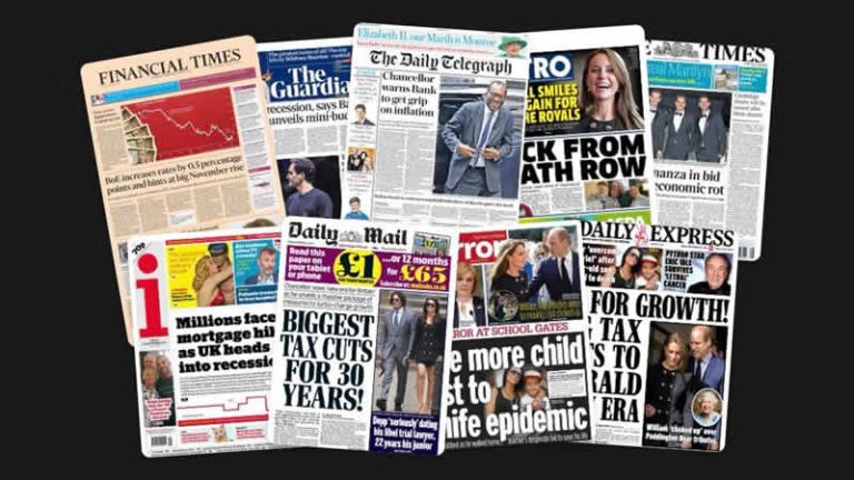 23 Eylül Cuma: İngiltere gazetelerinden öne çıkan manşetler