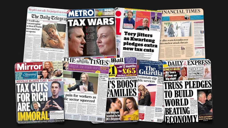 26 Eylül Pazartesi: İngiltere gazetelerinden öne çıkan manşetler