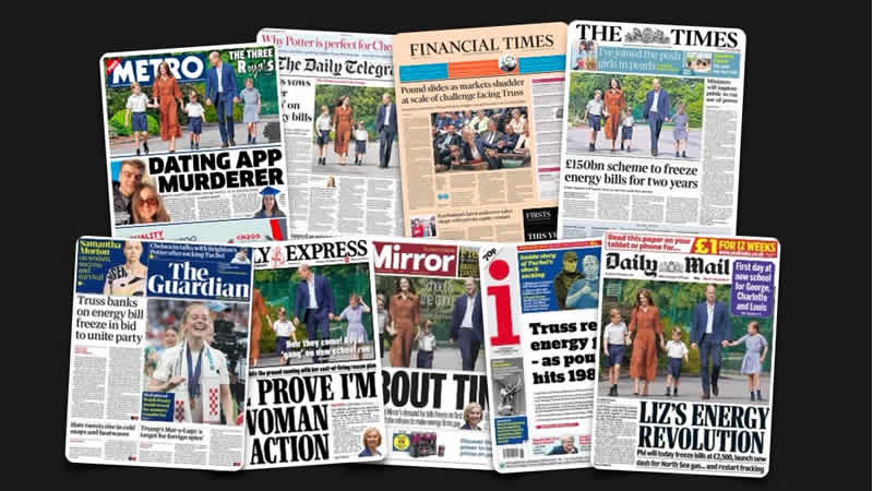 8 Eylül Perşembe: İngiltere gazetelerinden öne çıkan manşetler