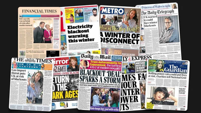  7 Ekim Cuma: İngiltere gazetelerinden öne çıkan manşetler