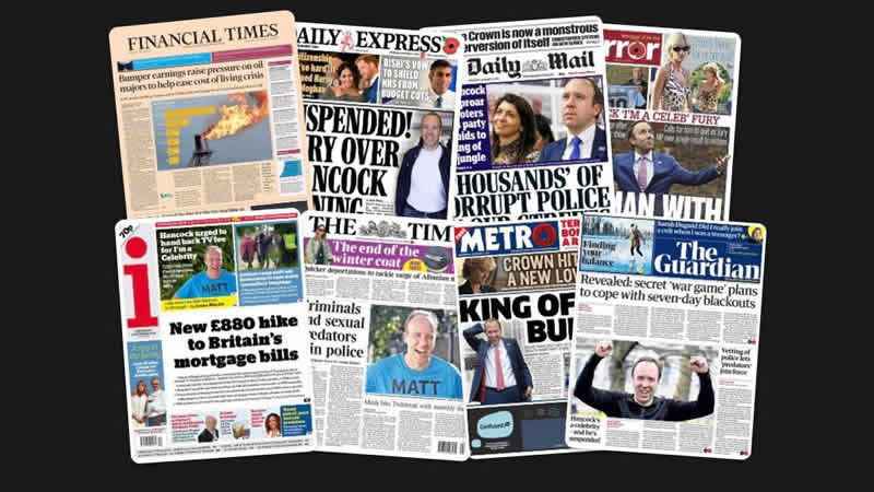  2 Kasım Çarşamba: İngiltere gazetelerinden öne çıkan manşetler