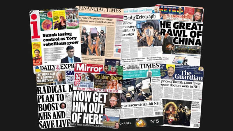  28 Kasım Pazartesi: İngiltere gazetelerinden öne çıkan manşetler