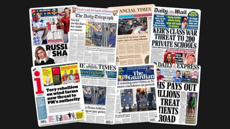 29 Kasım Salı: İngiltere gazetelerinden öne çıkan manşetler