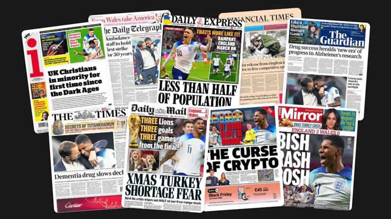  30 Kasım Çarşamba: İngiltere gazetelerinden öne çıkan manşetler