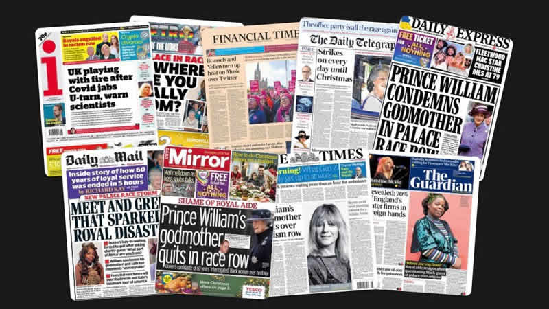  1 Aralık Perşembe: İngiltere gazetelerinden öne çıkan manşetler