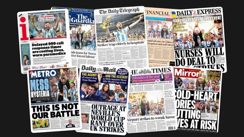  19 Aralık Pazartesi: İngiltere gazetelerinden öne çıkan manşetler