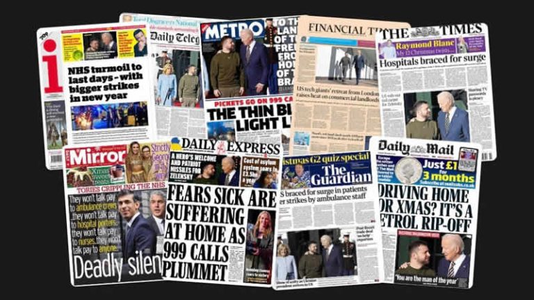 22 Aralık Perşembe: İngiltere gazetelerinden öne çıkan manşetler