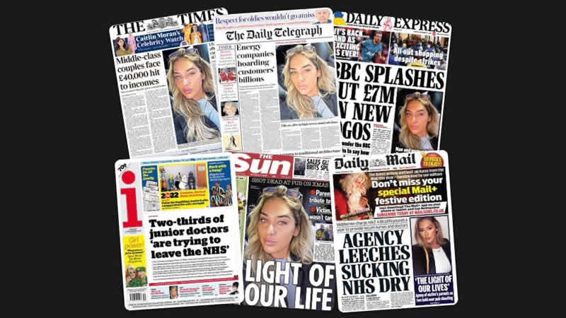  27 Aralık Salı: İngiltere gazetelerinden öne çıkan manşetler