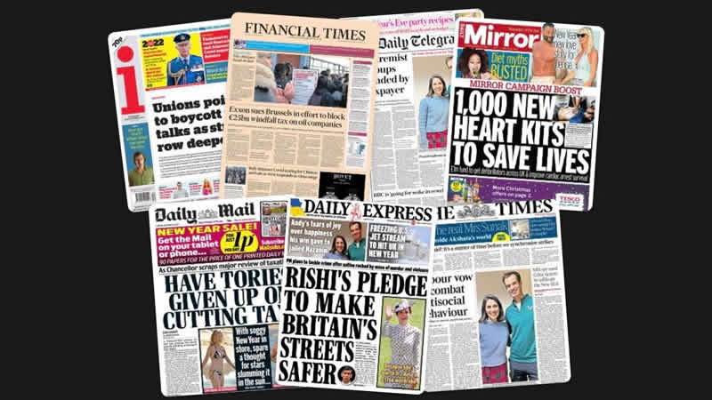  29 Aralık Perşembe: İngiltere gazetelerinden öne çıkan manşetler