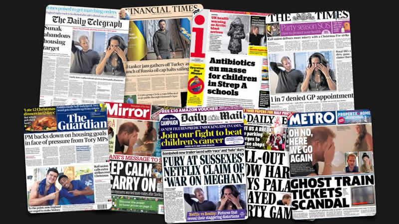  6 Aralık Salı: İngiltere gazetelerinden öne çıkan manşetler