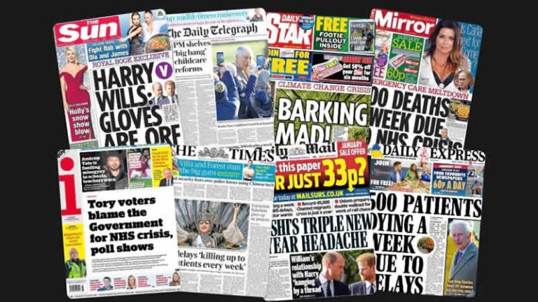 2 Ocak Pazartesi: İngiltere gazetelerinden öne çıkan manşetler