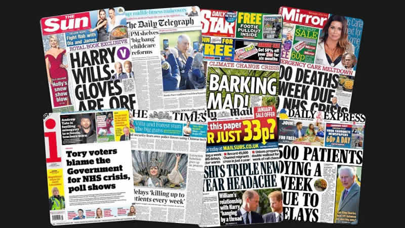  2 Ocak Pazartesi: İngiltere gazetelerinden öne çıkan manşetler