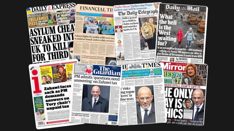  24 Ocak Salı: İngiltere gazetelerinden öne çıkan manşetler