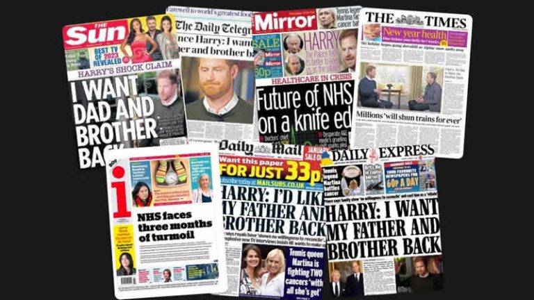 3 Ocak Salı: İngiltere gazetelerinden öne çıkan manşetler