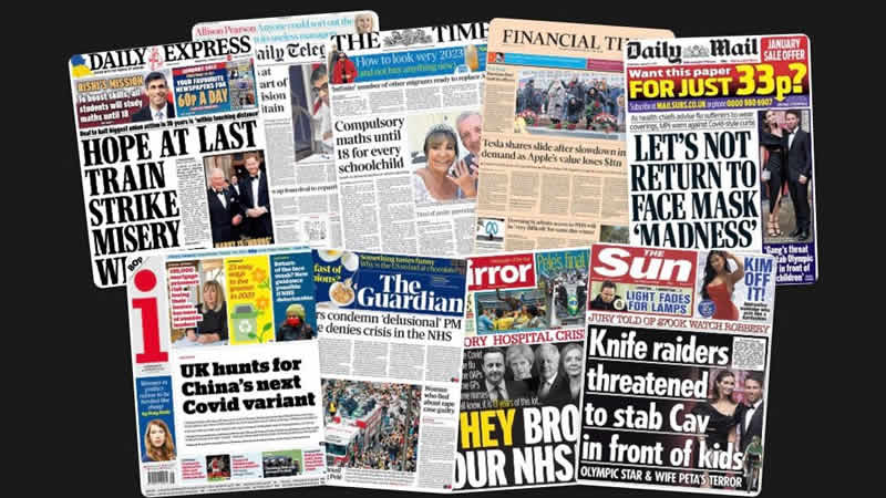 4 Ocak Çarşamba: İngiltere gazetelerinden öne çıkan manşetler