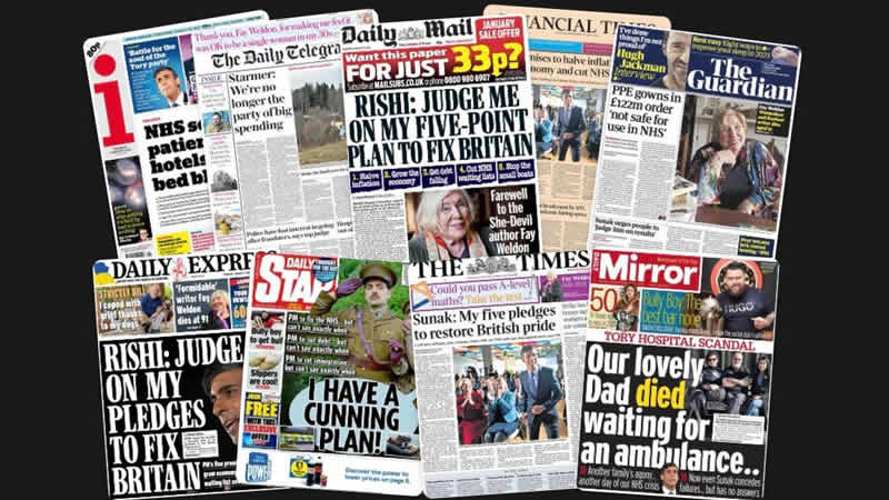  5 Ocak Perşembe: İngiltere gazetelerinden öne çıkan manşetler