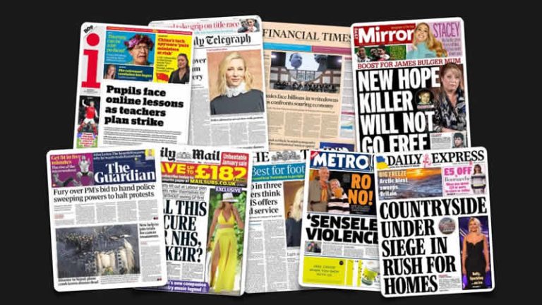 16 Ocak Pazartesi: İngiltere gazetelerinden öne çıkan manşetler