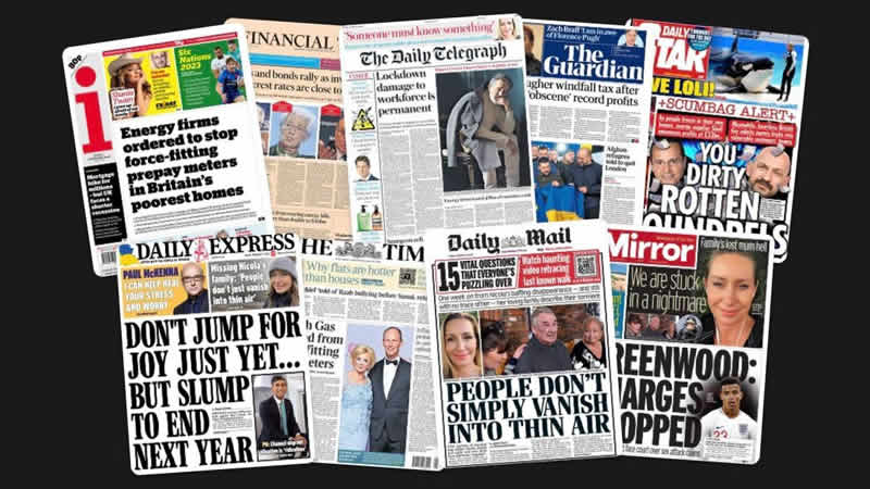  3 Şubat Cuma: İngiltere gazetelerinden öne çıkan manşetler