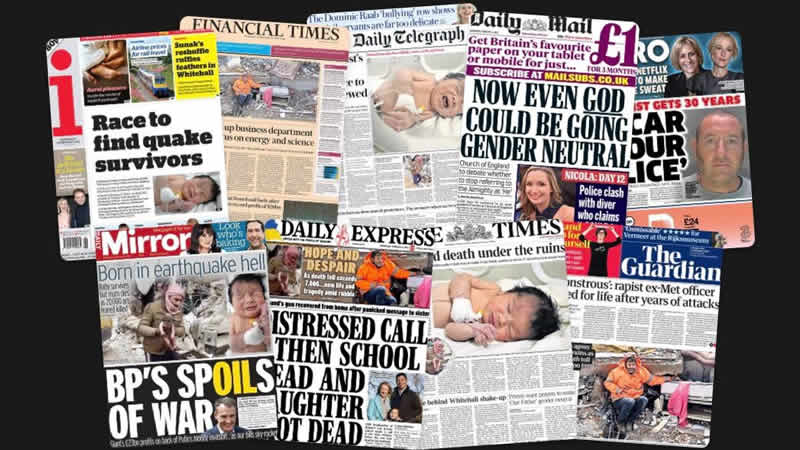 8 Şubat Çarşamba: İngiltere gazetelerinden öne çıkan manşetler