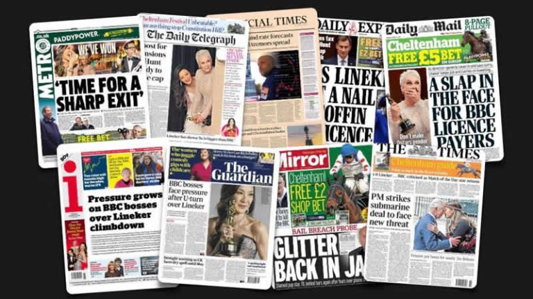 14 Mart Salı: İngiltere gazetelerinden öne çıkan manşetler