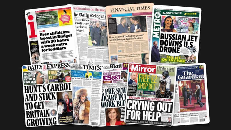 15 Mart Çarşamba: İngiltere gazetelerinden öne çıkan manşetler