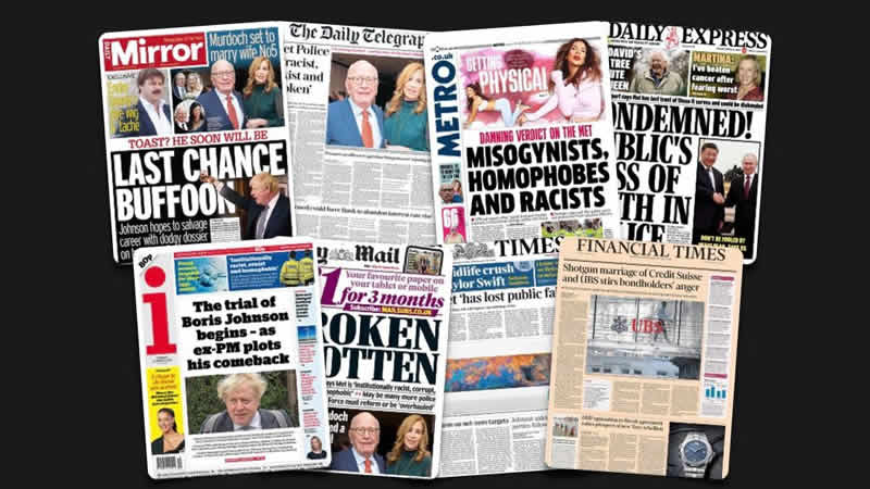  21 Mart Salı: İngiltere gazetelerinden öne çıkan manşetler